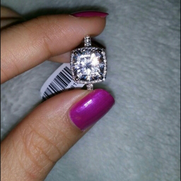 3ct vvs1 certified diamond ring cushion pave bride - Picture 2 of 4